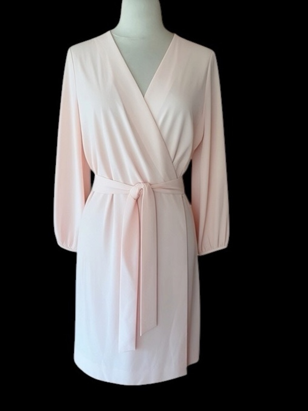 J. Crew Pale Pink Wrap Midi Dress